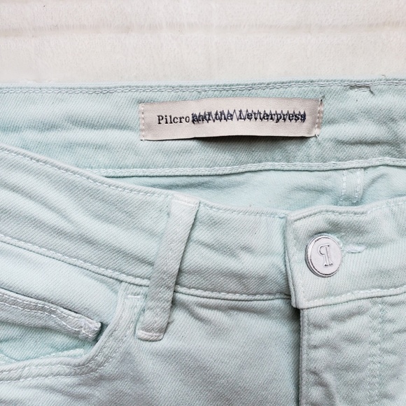 Anthro Pilcro Script Mint Cropped Flare - Picture 7 of 8